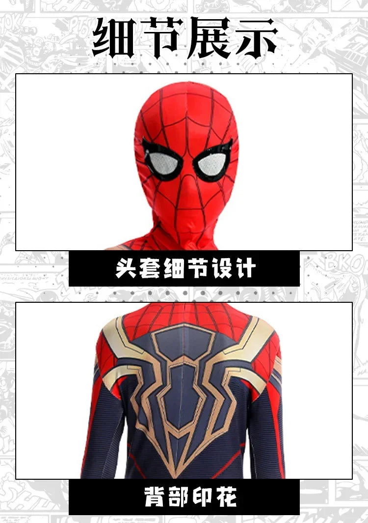 Spiderman Costume Spider Man Black Panther Iron Man Spider Gwen Cosplay Zentai Jumpsuit Bodysuit Halloween Costume Adult Child