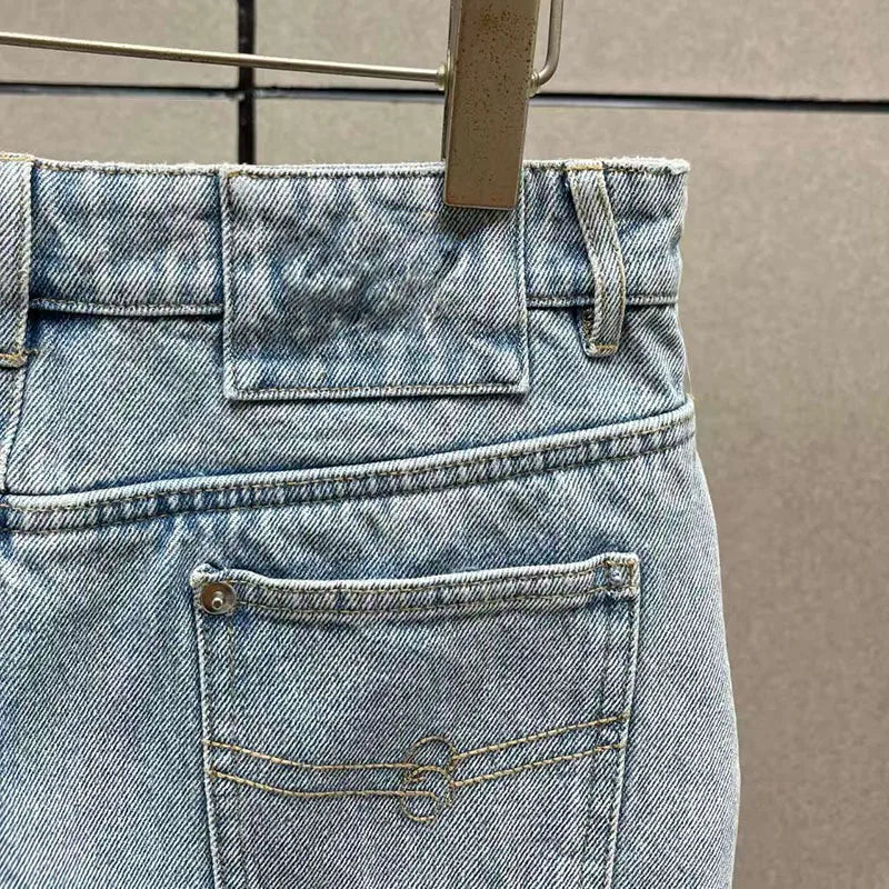 Women's Asymmetrical Frayed-Edge Denim Shorts, Casual and Versatile Commuter Skirt-Shorts, 2026, New Arrival, Y2K, Skirt