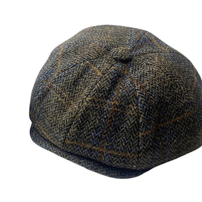 Wool Tweed Newsboy Cap Hringbone British Gatsby Cap Men Women Retro Hat Driver Flat Cap for Male Vintage Beret BJM42