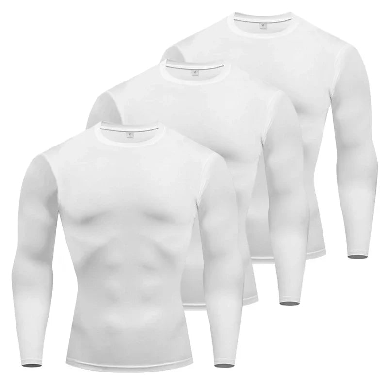 1 or 3 Pack Men's Compression Shirts Long Sleeve Workout Gym T-Shirts Running Tops Cool Quick Dry Sports Baselayer Undershirts