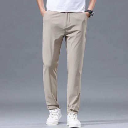 Summer New Stretch Soft Suit Pants Men Thin Fashion Business Elastic Waist Korean Slim Brand Clothes Casual Formal Trousers Male