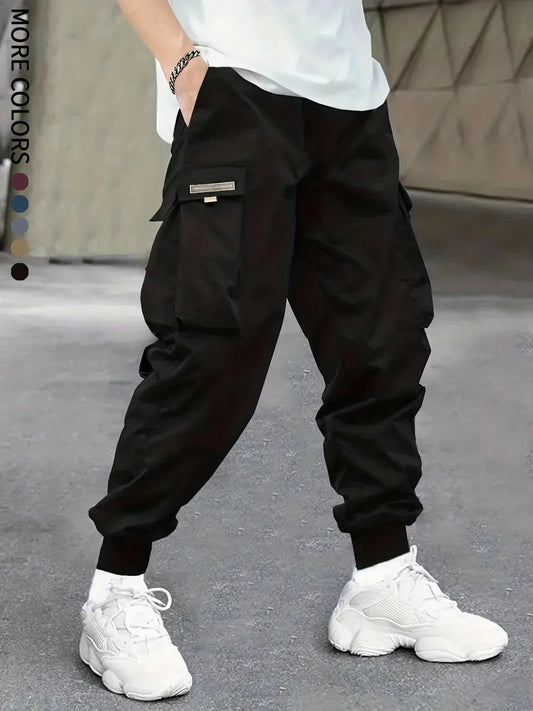 Men's Cargo Pants, Casual, Sporty, Outdoor, Large Pockets, Lightweight, Legging, Cropped Slacks 06B