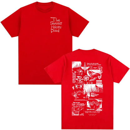 Anime The Summer Hikaru Died Hikaru Yoshiki Manga Short Sleeve T-shirts Men Women Fashion Cotton Casual Oversized T Shirt Couple