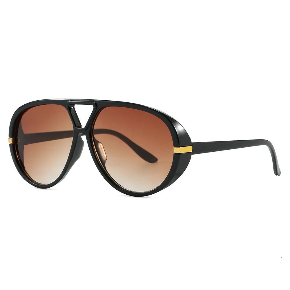 Cycling Trendy Women Square Twin Bridge Pilot Sunglasses New Luxury Designer Shades Outdoor Driving Travel Female Sun Glasses