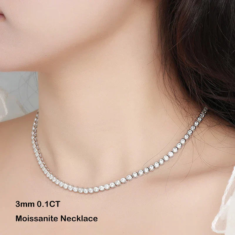 Sparkling 0.1ct 3mm Moissanite Tennis Bracelet with GRA for Women Party Fine Jewelry S925 Sterling Silver Diamond Bracelets