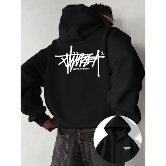 Street Urban Style Pullover Hoodie | Printed Design | Durable Fabric | Casual Top | S-3XL