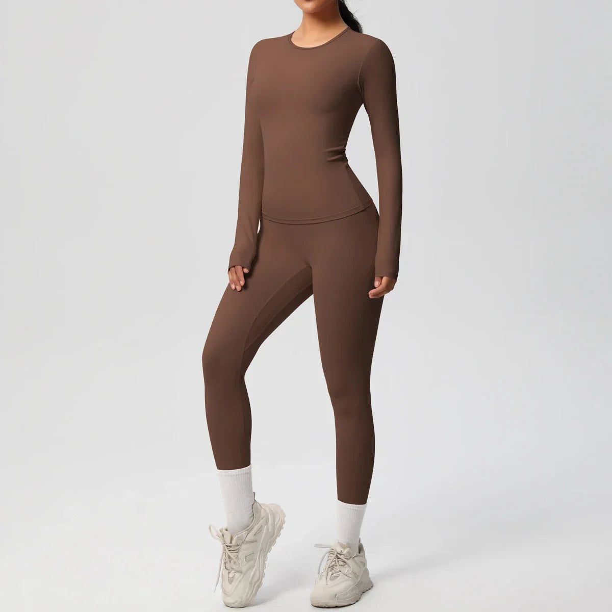 2 PCS Sportswear Yoga Set Gym Clothes Yoga Suits For Women Fitness Set Tracksuits Sports Long Sleeve Crop Top Gym Leggings
