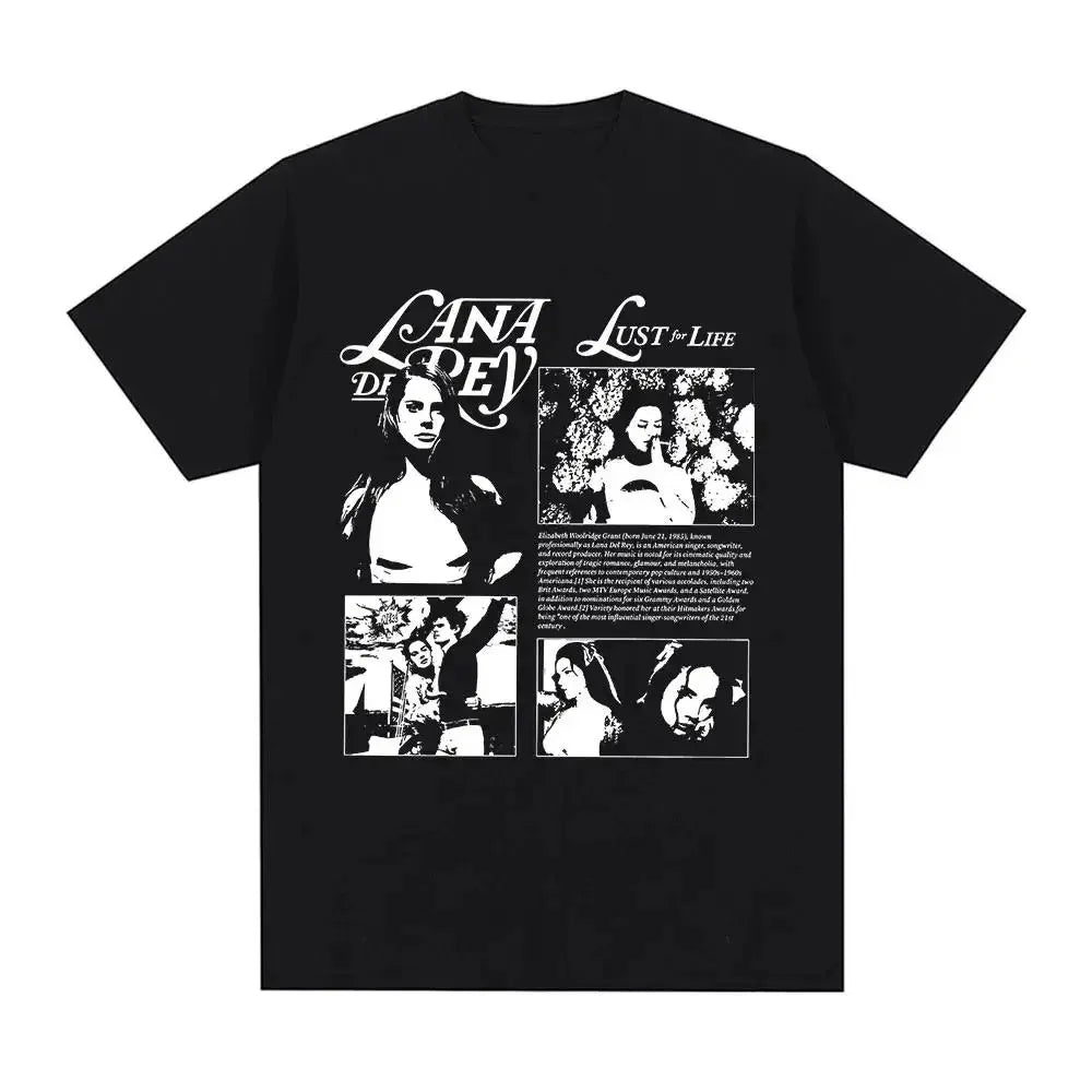 Singer Lana Del Rey Print T Shirt Women Fashion Hip Hop men's tshirts Streetwear Harajuku Short Sleeve T-Shirt Unisex summer tee