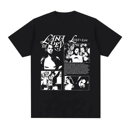 Singer Lana Del Rey Print T Shirt Women Fashion Hip Hop men's tshirts Streetwear Harajuku Short Sleeve T-Shirt Unisex summer tee