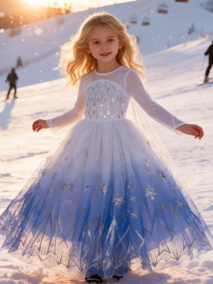 Elsa Anna Kid Princess Girls Dress Rapunzal Kids Cosplay Halloween Vestidos Children Costume Birthday Party Dress