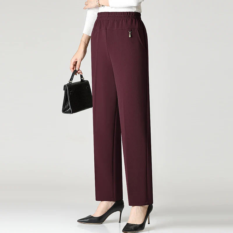 2025 Autumn Fashion Pants Brand Elastic Waist Size Women's Plus Size Thin Pants Casual Office Outdoor Pants