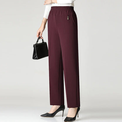 2025 Autumn Fashion Pants Brand Elastic Waist Size Women's Plus Size Thin Pants Casual Office Outdoor Pants