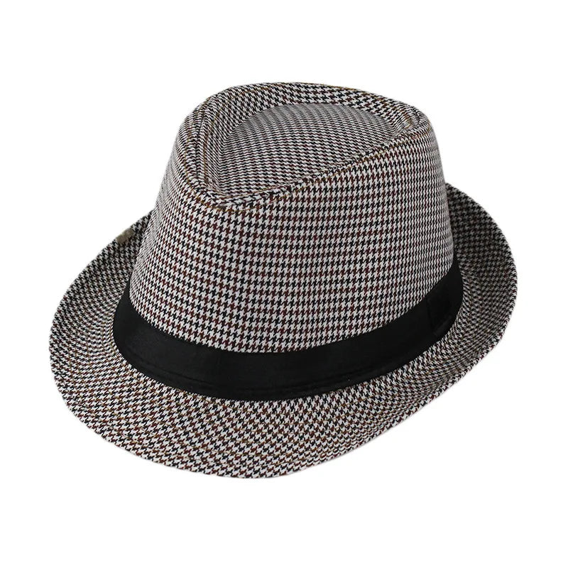 Summer Fedoras for Men Middle old aged Cap Linen Panama Solid  Jazz Hat Cowboy  Men's Women's  British Party Sun Hat