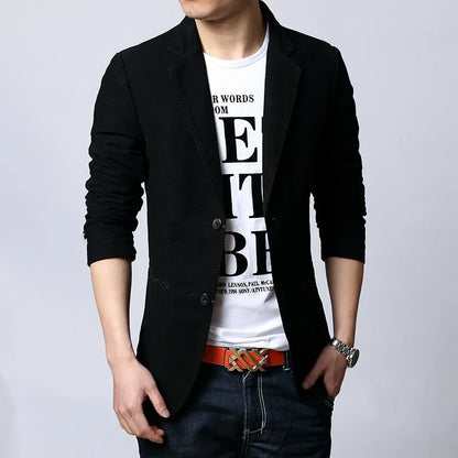 Plus Size M-6XL Fashion Men's Casual Slim Fit Blazer Spring Autumn Two Buttons Suits Jacket Men Outwear Masculine Blazer FS-119