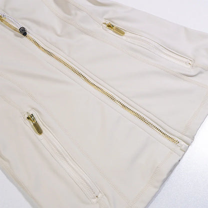 New Version Gold Zipper Slimming Jacket Yoga Stand Collar Coat Slim Fit Quick-Dry Sports Thin Twilight Rose Gold Summer