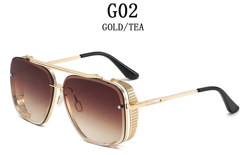 Vintage Steampunk Sunglasses Men Punk Oversized  Sunglasses Women Trendy Retro Square Gafas De Sol Hombre Lunette Soleil Femme