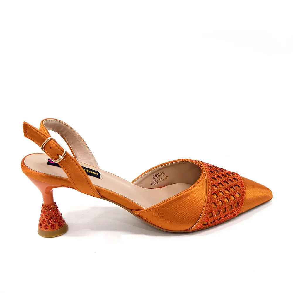 Nigerian Fashion Design Girly Style Party Shoes And Bag Sexy High Heels And Full Diamond Dual Purpose Mini Bag Women's Shoes