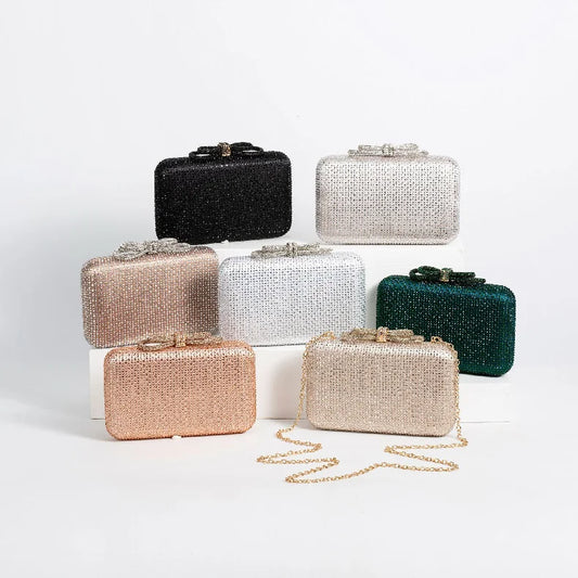 Diamond Evening Bag Clutch Silk Fabric New Crossbody Shoulder Fashion Luxury Brand Vip Women's Purses Bags Casual Party Handbag