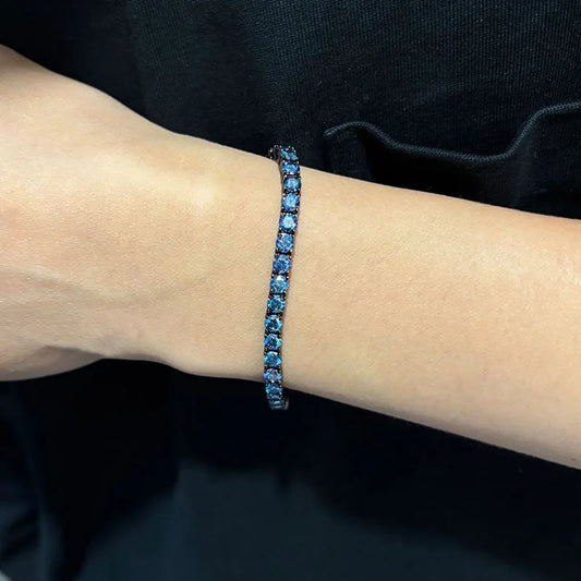 TY Bracelet en Moissanite 3-5MM pour Hommes Femmes, Bracelet en Chaîne Argent Sterling 925 D VVS1, Bijoux de Luxe Fins, Pierre Précieuse de Laboratoire
