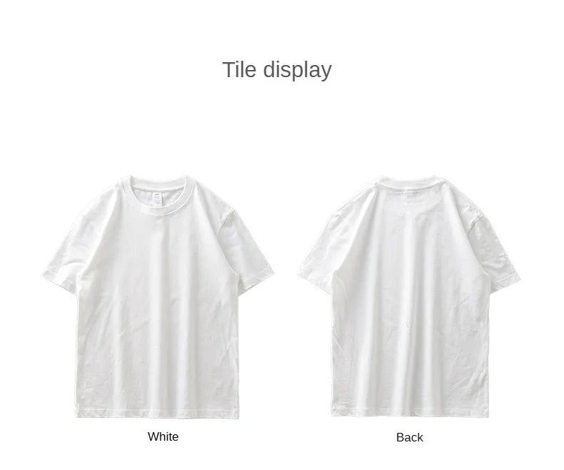8.1Oz 230gsm Men's Pure Cotton T Shirts 2025 Summer New Oversizes Solid Color T-Shirts for Men and Women Customizable