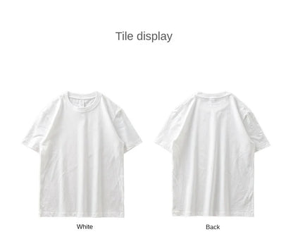 8.1Oz 230gsm Men's Pure Cotton T Shirts 2025 Summer New Oversizes Solid Color T-Shirts for Men and Women Customizable
