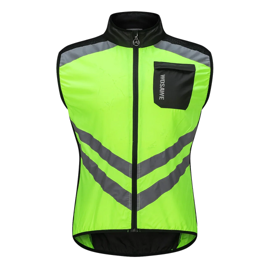 Men’s Cycling Windbreaker Jacket Waterproof Windproof Reflective Bike Coat Lightweight Outdoor Sports Apparel Portable