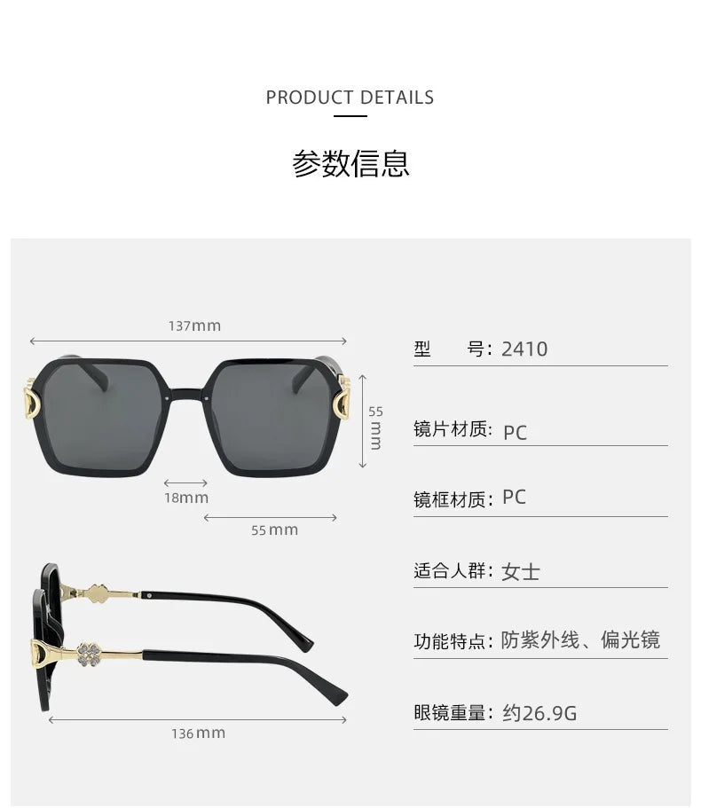 2025 New Sunglasses Ladies Glasses Alloy Legs with Diamound Sunglasses Women Luxury Gafas De Sol UV400