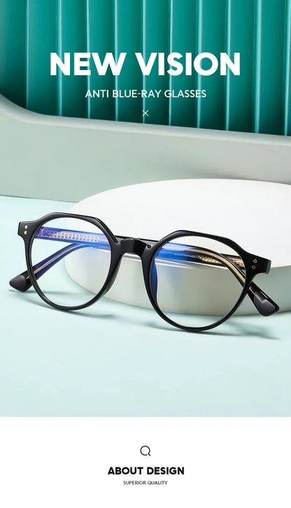 Simple Fashion Geometric Polygonal Personalized Design Blue Light Reading Glasses Customizable Prescription PFD2084