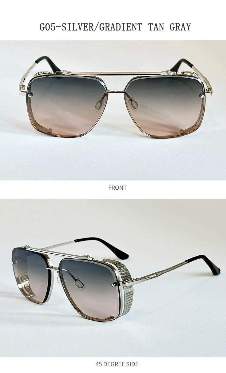 2025 Steampunk Sunglass Men Vintage Square Sunglasses Women Trendy Retro Punk Fashion Glasses Gafas De Sol Hombre Luxe Zonnebril