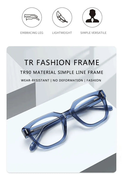 New Fashion Personalized Geometric Design Men's and Women's Anti-Blue Light Reading Glasses Customizable Prescription