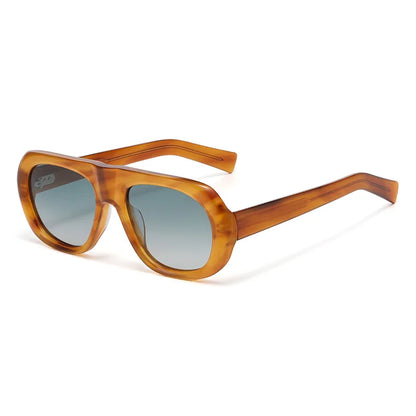 Vintage Pilot Rectangular Frame  Men Sunglasses Fashion Polarized Shades UV400 Women Trending Punk Sun Glasses INS Eyeglasses
