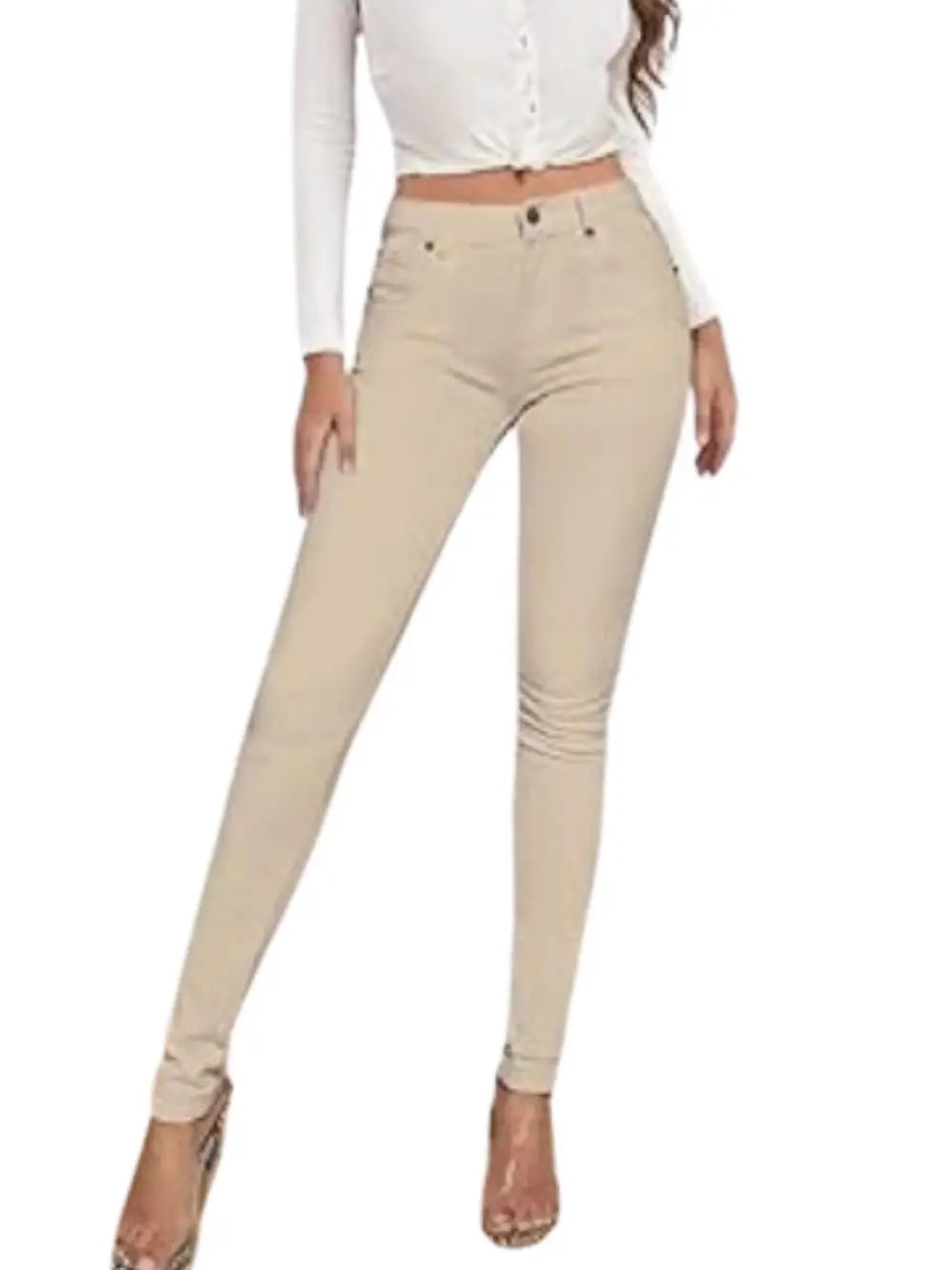 Casual Stretchy jeans for Women  White SKinny Pants Jeans Stretchy Spring Denim Pants Butt Lifting Denim Leggings