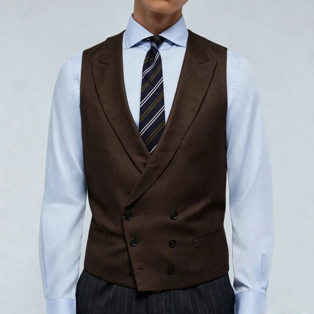 Men Vest Pink Double Breasted With Lapel Solid Waistcoat For Wedding Banquet Business Work Office Casual Daily Men Suit Vest