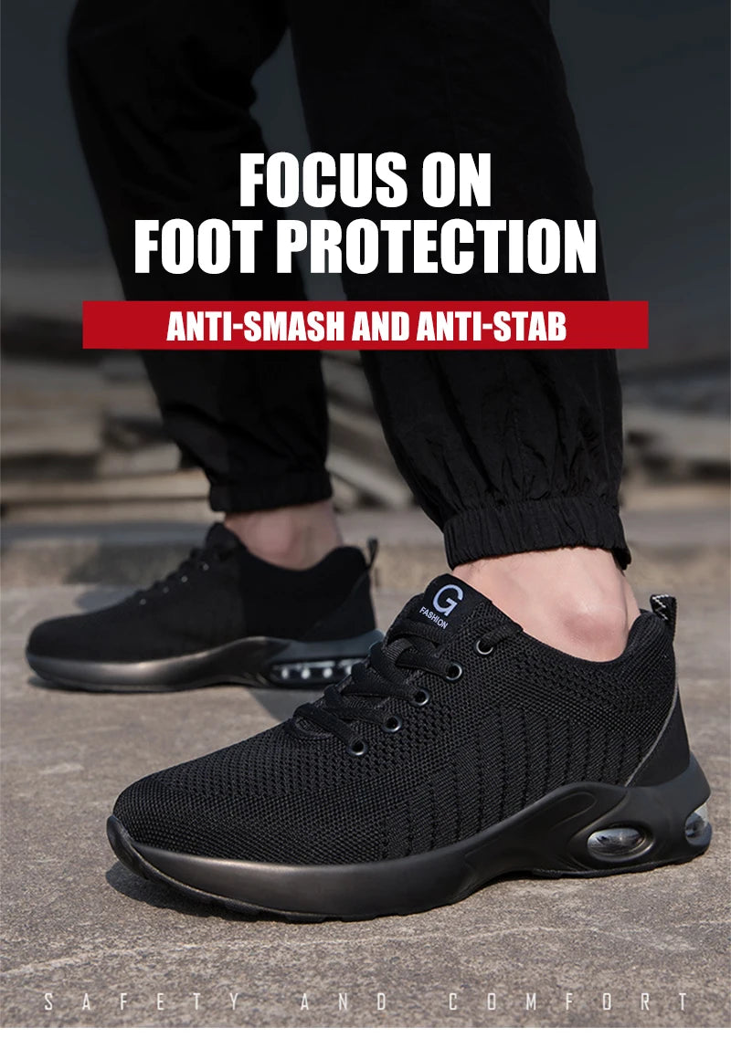High Quality Men's Boots Safety Shoes Steel Toe Puncture-Proof Work Boots Lightweight Safety Work Shoes Men Indestructible Shoes
