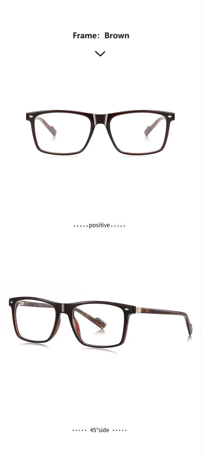 New Fashionable Geometric Square Frame Minimalist Design Men's Anti-Blue Light Glasses Customizable Prescription LS218