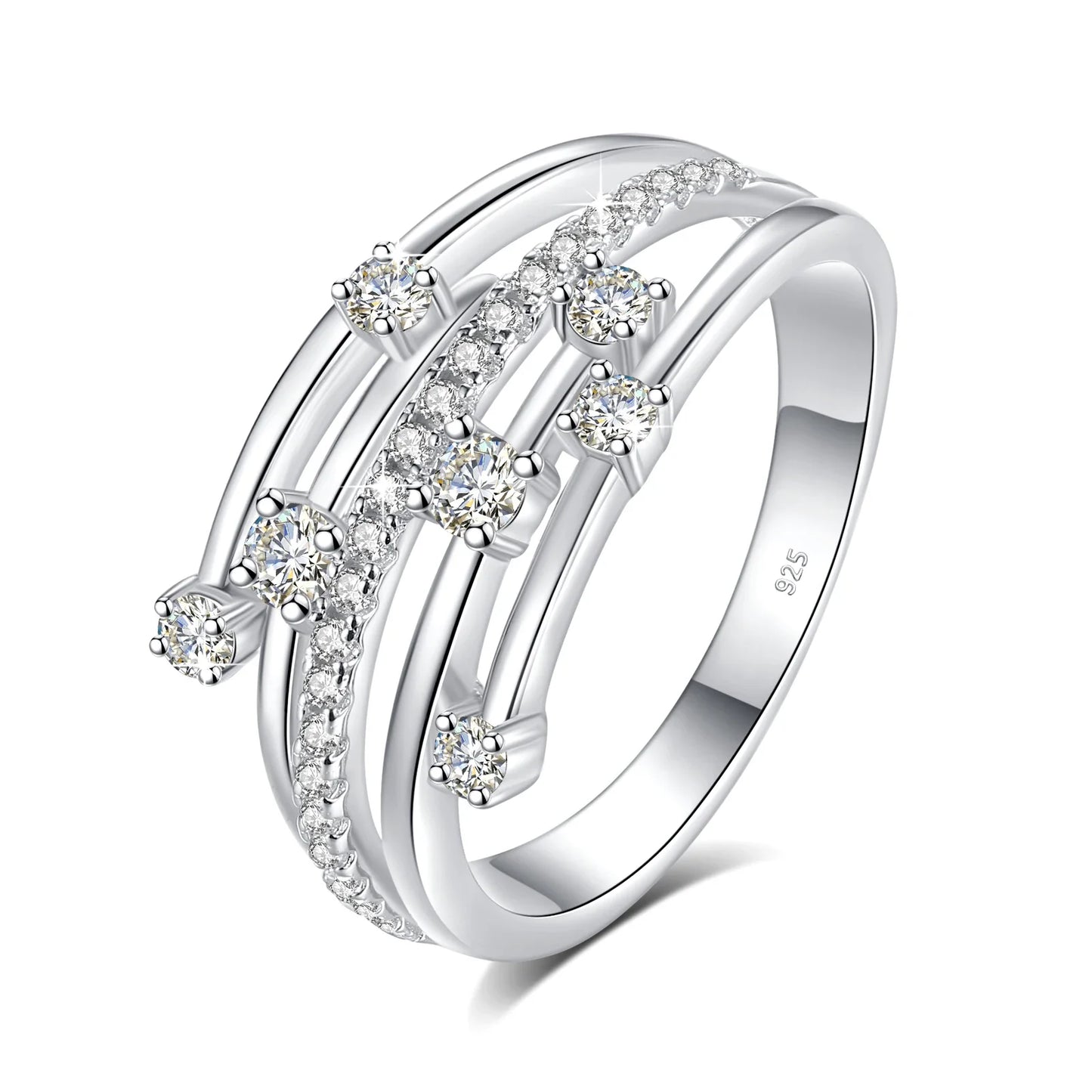 Trending Wedding Band Moissanite Ring With Certificate Genuine Silver 925 Enagement Jewel Gift For Women Positive Stones
