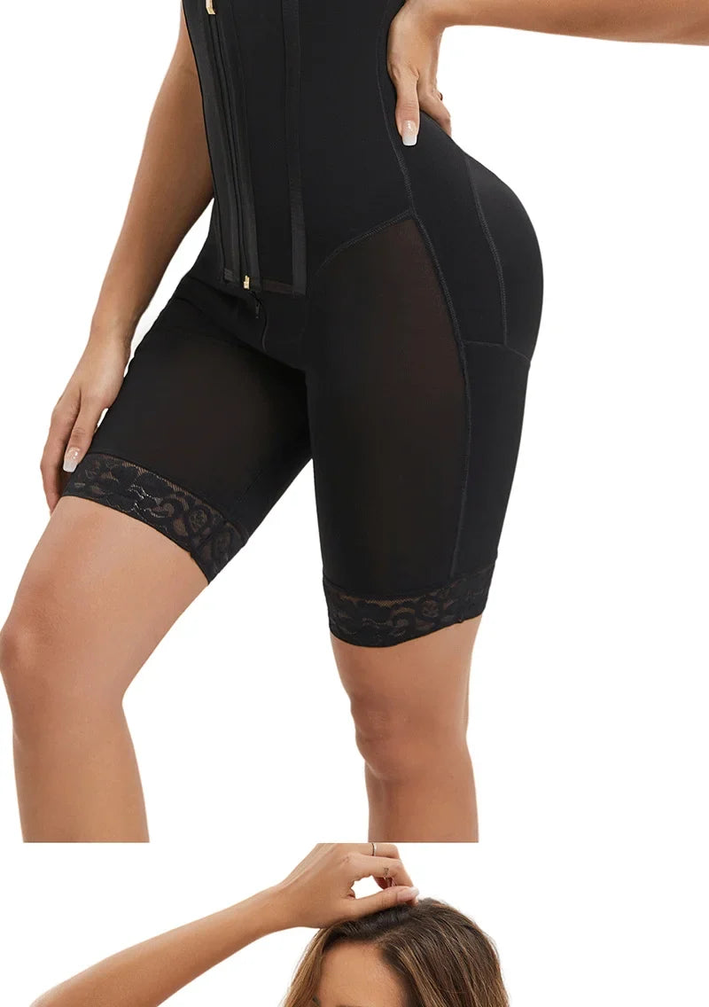 Women Full Body Shapewear Bodysuit for Abdomen Control High Compression Reducing and shaper girdles Zipper Crotch Shapewear Faja