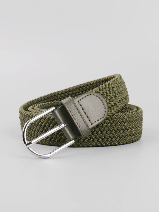 A casual, versatile multi-color elastic band for women, a retro-style belt suitable for both men and young people, a woven belt