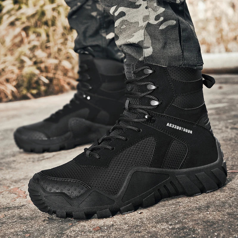Outdoor High Top Mens Hiking Boots Waterproof Men Trekking Boots Hunting Sneakers Mountain Climbing Boots Botas Tacticas Hombre