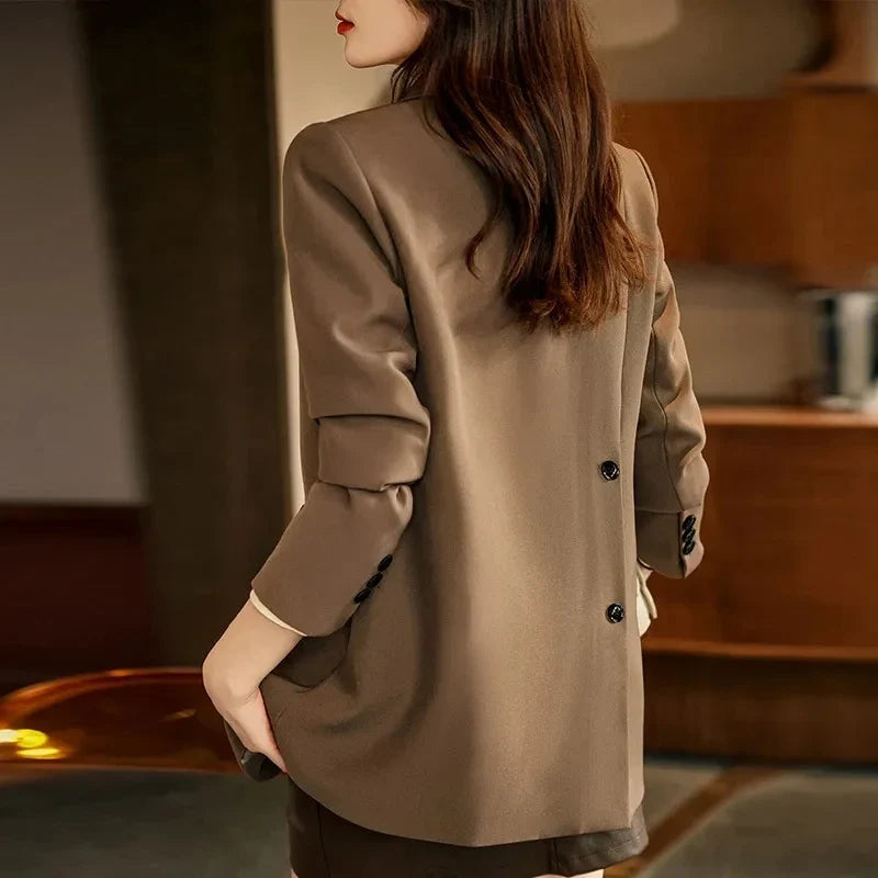 Spring Autumn 2025 Women's Small Suit Jacket Korean Version Leisure Ladies Blazer Coat Temperament Design Sense Lady Outerwear