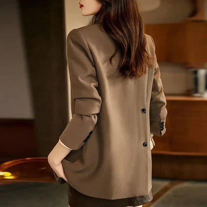 Spring Autumn 2025 Women's Small Suit Jacket Korean Version Leisure Ladies Blazer Coat Temperament Design Sense Lady Outerwear