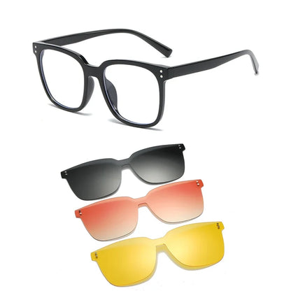 Cycling Polarized Clip On 6 In1 TR90 Myopia Sunglasses Women Magnet Sunshade Sun Glasses Eyeglasses Frame Come With Glasses Box