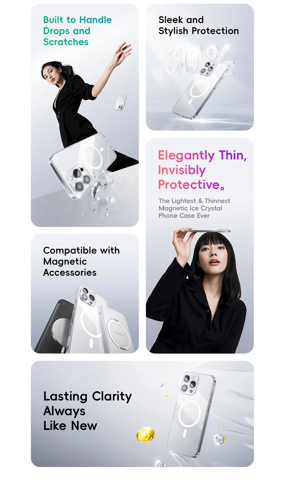 Magnetic Case for iPhone 17 16 15 14 Pro Max for MagSafe Wireless Charging PC Case for iPhone 13 12 11 Pro Max Funda Case