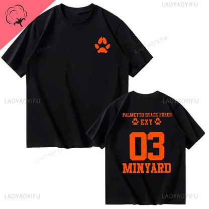 All for The Game Palmetto State Foxes Andrew Minyard Cotton High Quality EU Size Tops Men T-Shirt Y2k Unisex Harajuku Clothing