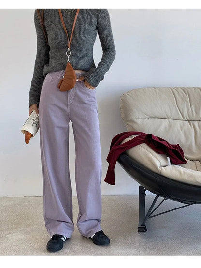 FINEWORDS Vintage High Waist Loose Jeans Women Wide Leg Korean Casual Washed Denim Jeans Streetwear Harajuku Wide Leg Jeans