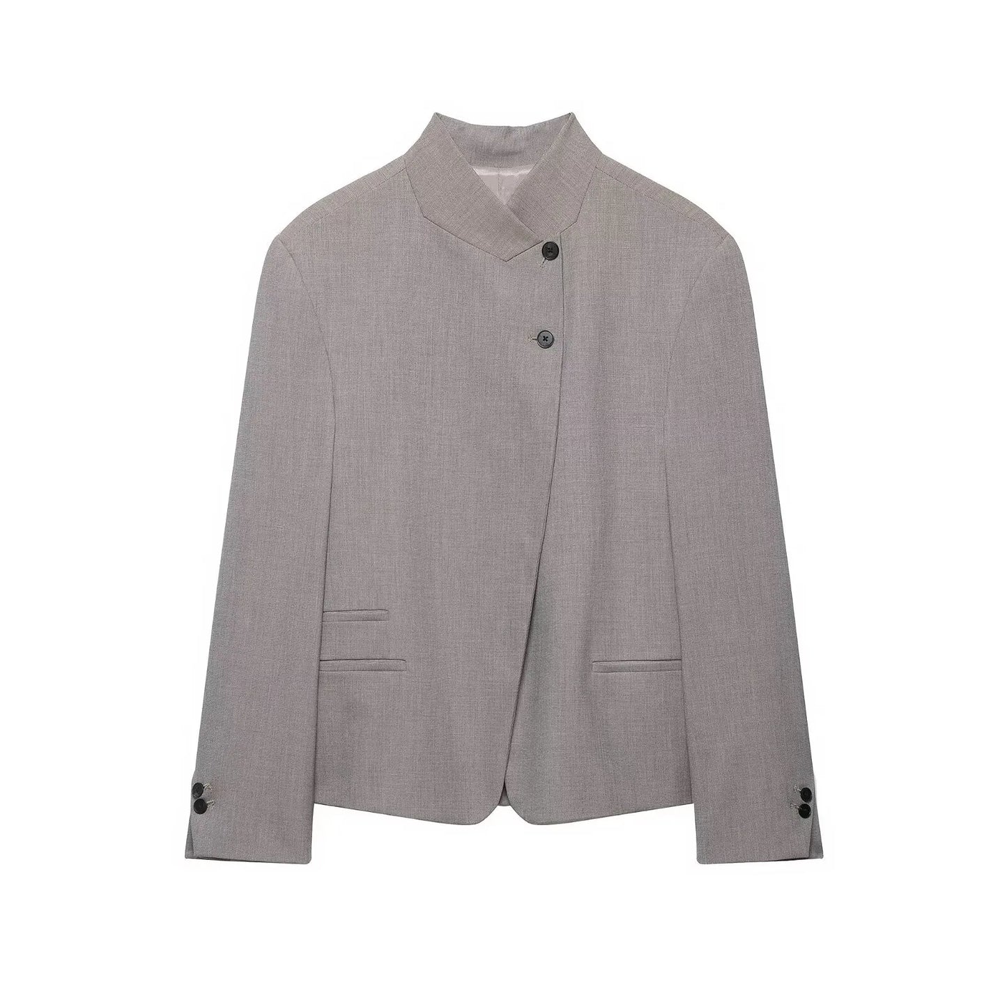 2026 Spring Summer Women Going Out Blazers Fashion Half High Collar Elegant Luxury Casual Ladies Chic Blazers