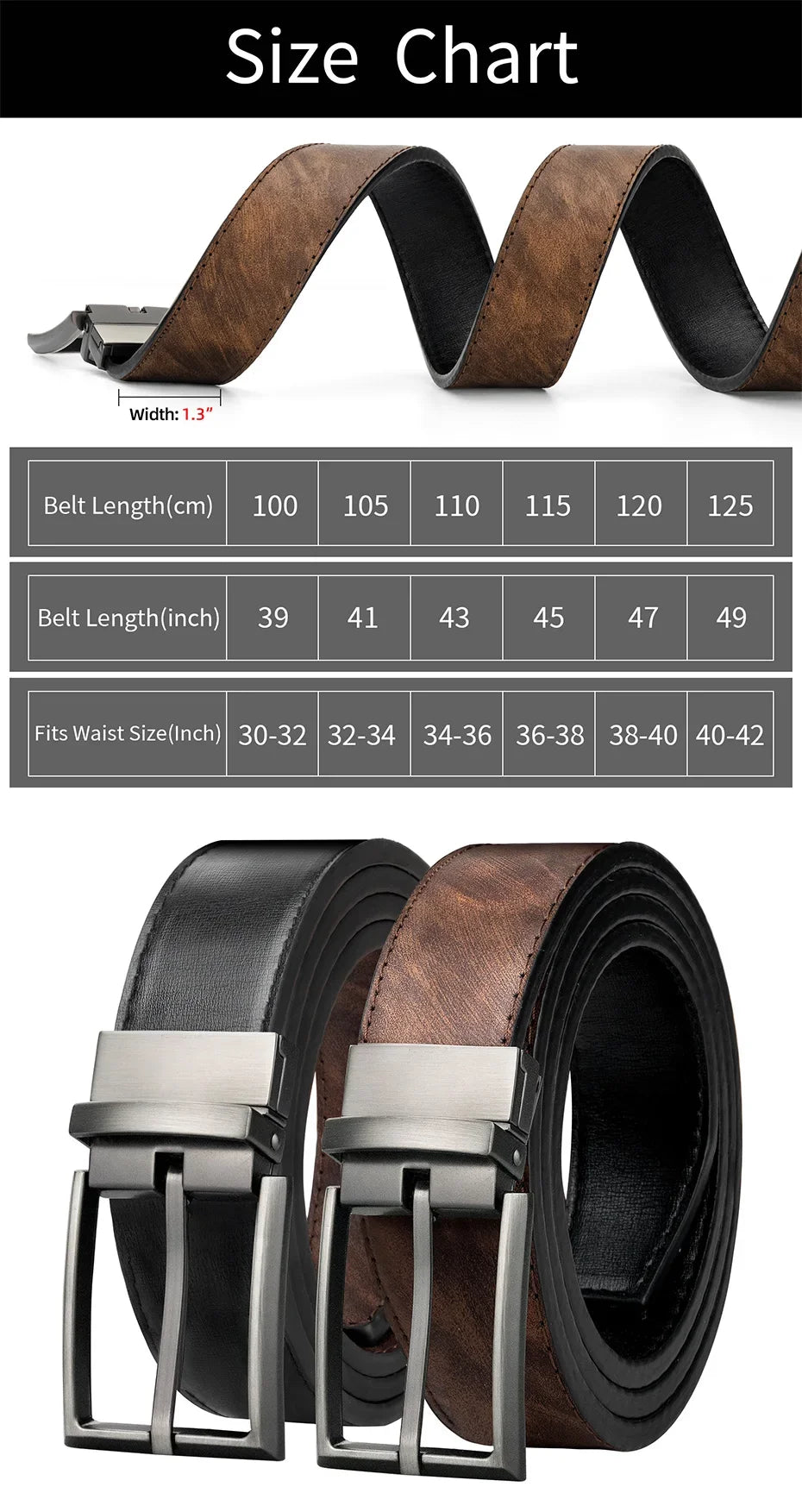 Reversible Leather Belts for Men Brown Leather Belts For Trousers Boss Belts Men's Designer Waist Belt Coffee