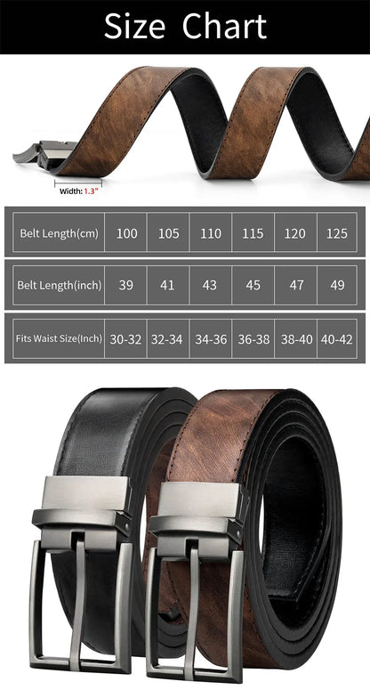 Reversible Leather Belts for Men Brown Leather Belts For Trousers Boss Belts Men's Designer Waist Belt Coffee