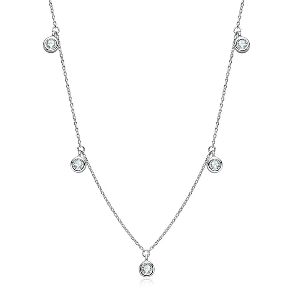 Moissanite Necklaces for Women 0.5ct Round Lab Diamond GRA s925 Sterling Silver 18k Dainty Daily Necklace Jewelry Gift