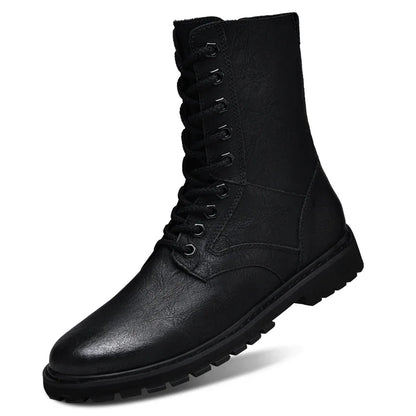 Plus Big Size 49 50 51 52 Winter Mens High Top Leather Boots Combat Tactical Shoes Hunting Khaki Black Retro Sales Discounts